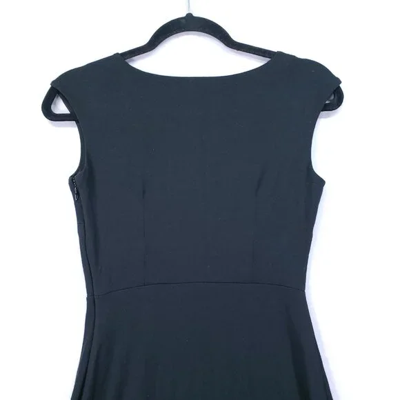 Ann Taylor Women Black Assymetrical Sleeveless A line Petite Dress XXSP - Picture 10 of 13